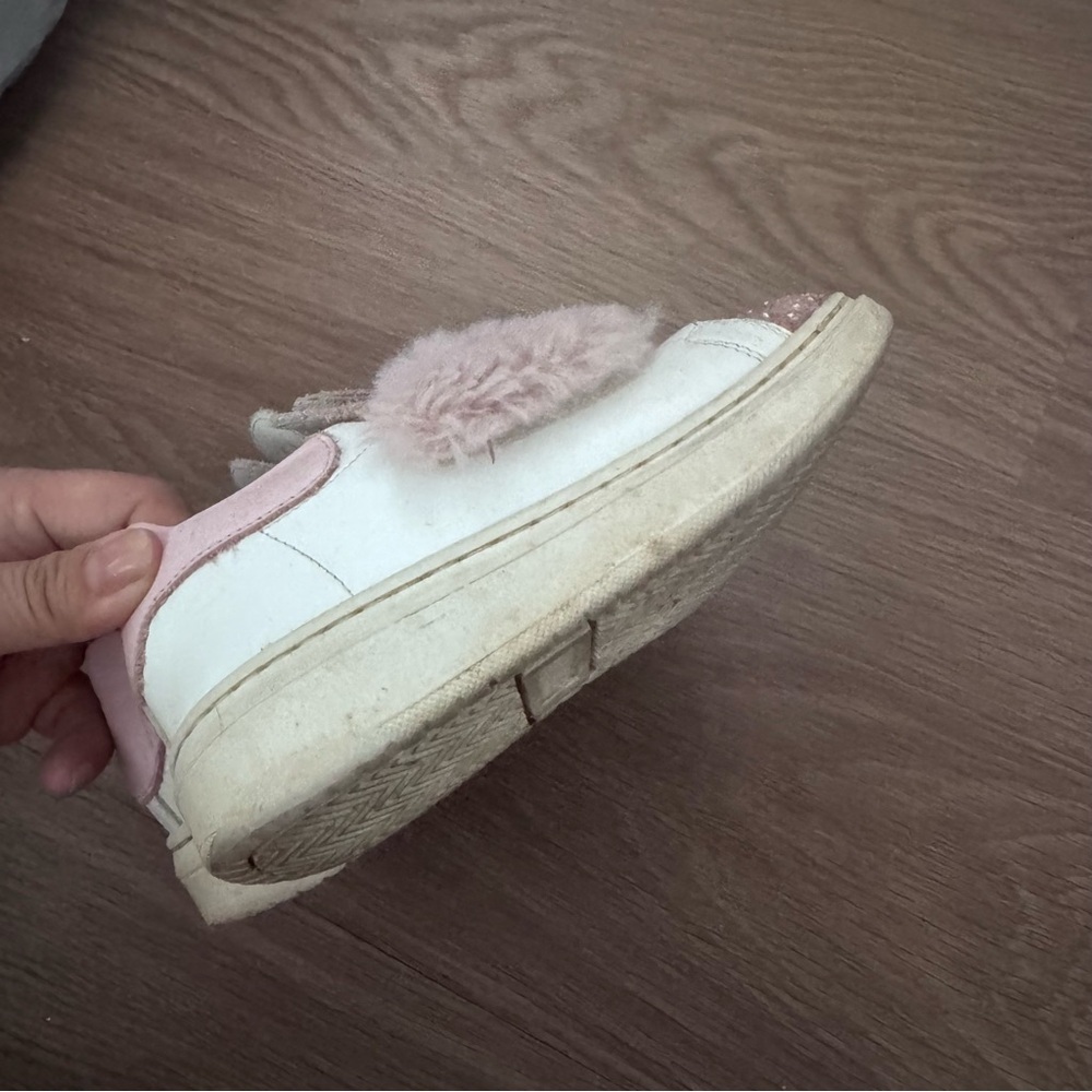 Monnalisa Pink Faux-Fur Glitter Kids Sneakers size 26 - Picture 7 of 13